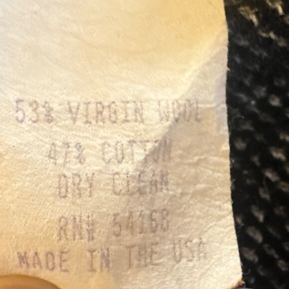 Elliott Lauren Womens Plaid Tweed Blazer Jacket Size 4 Black & White Wool Blend - Picture 4 of 6